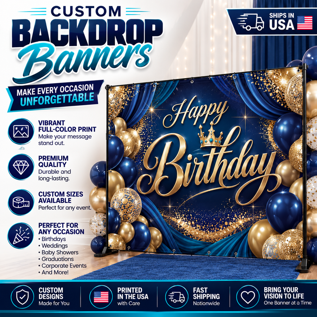 Backdrop Banner | Ready to Print (Grommets)