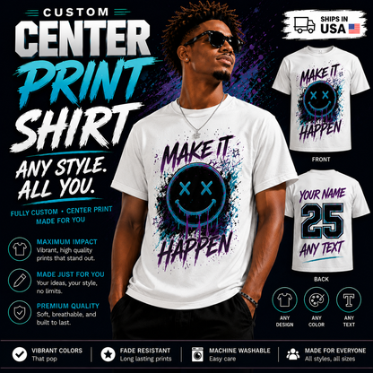 Custom Center Print Shirt (Polyester)