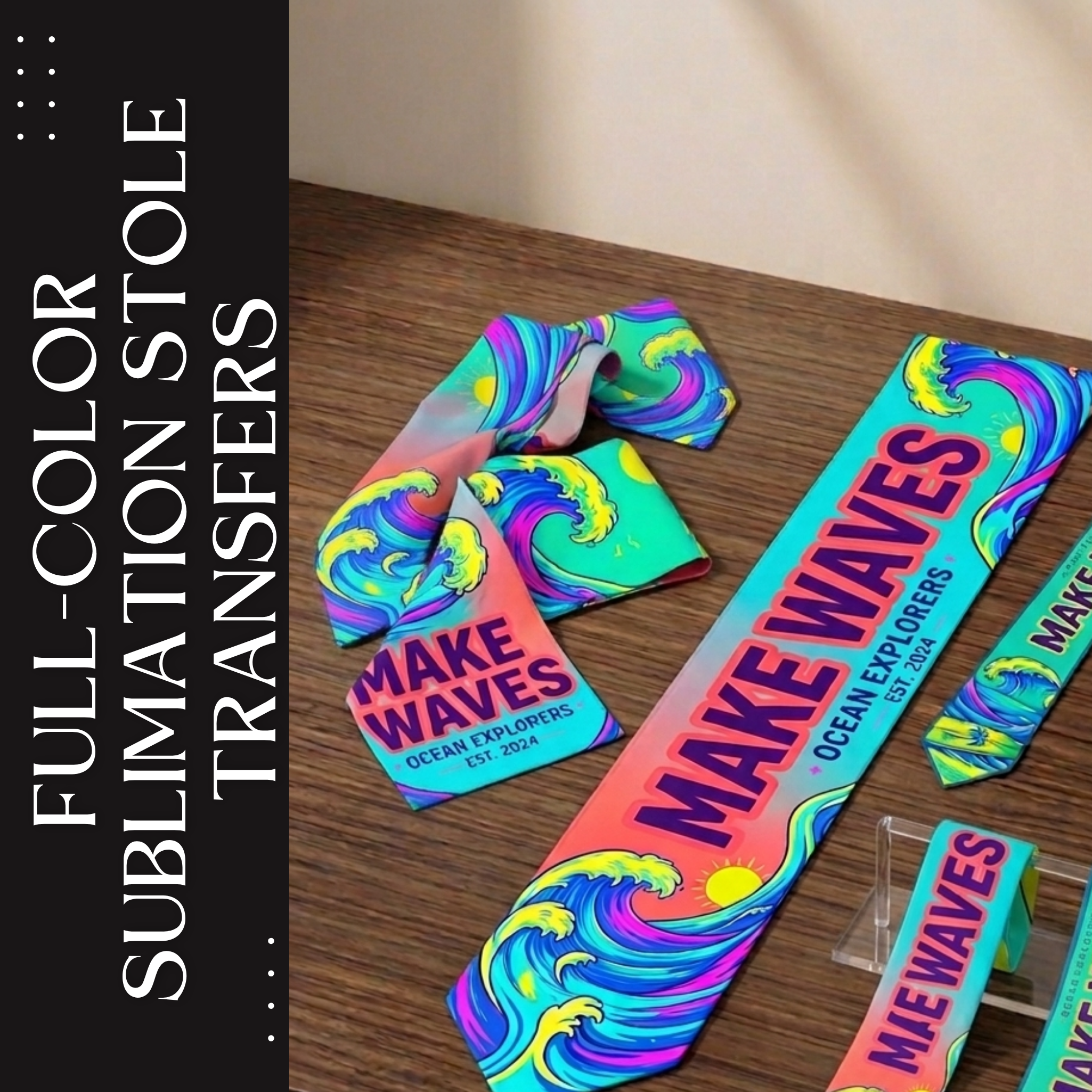 Full-Color Sublimation Stole Transfers