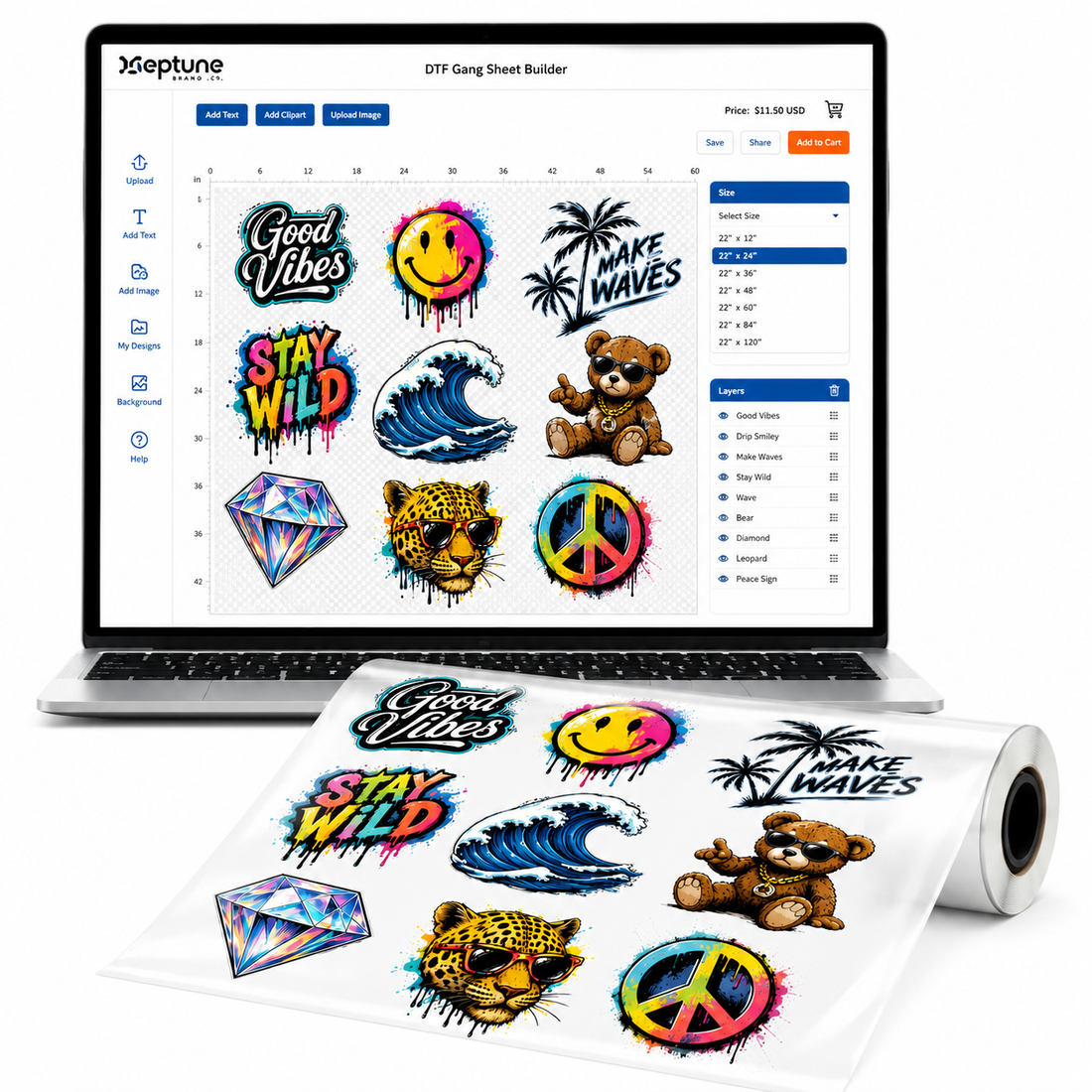 Stationary DTF Gang Sheet Builder