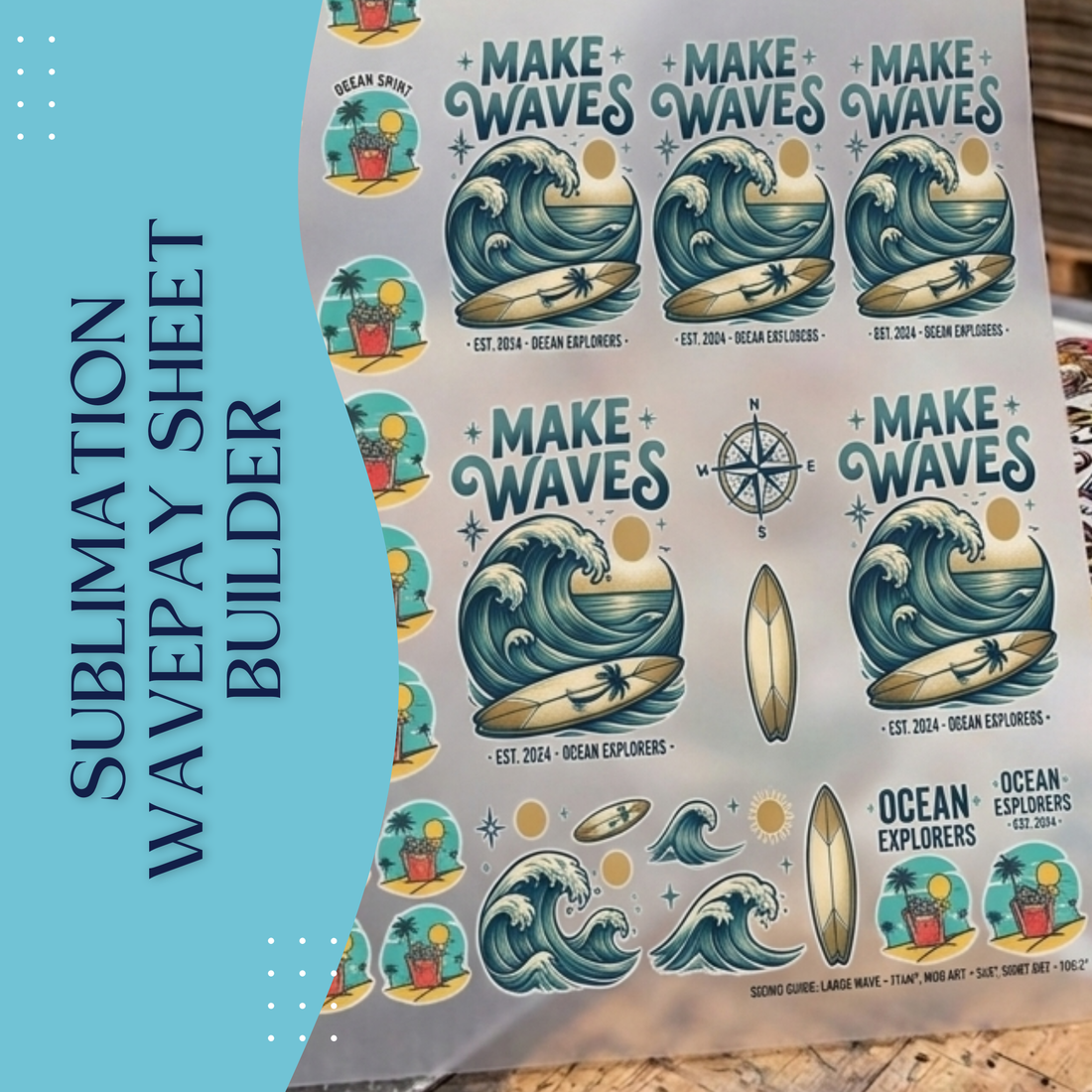 Stationary Sublimation Gang Sheet Builder | Custom Full-Color Transfers