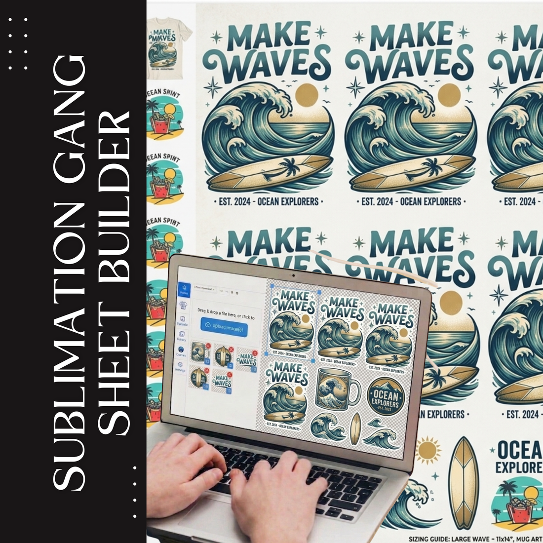 Rolling Sublimation Gang Sheet Builder | Unlimited Custom Team &amp; Apparel Prints