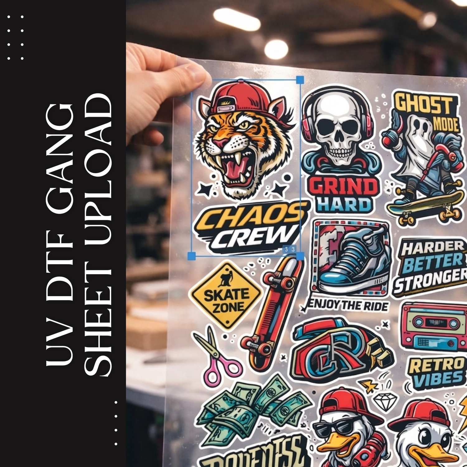 UV DTF Gang Sheet Upload | Professional Hard-Surface Decals